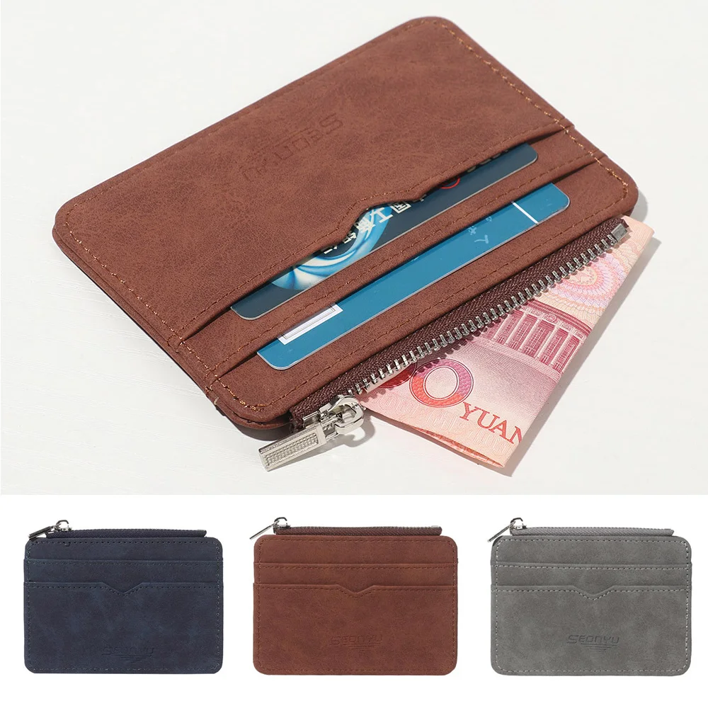 

Minimalist Matte Coins Bag Multi-card Frosted Short Credit Card Holder Men's Card Wallet Mini Business Purse