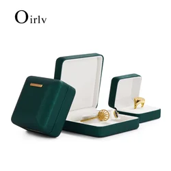 Oirlv Green Jewelry Box Gift Boxes PU Leather Jewelry Boxes Wholesale Necklace Bracelet Wedding Ring Box Green Jewelry Gift Box