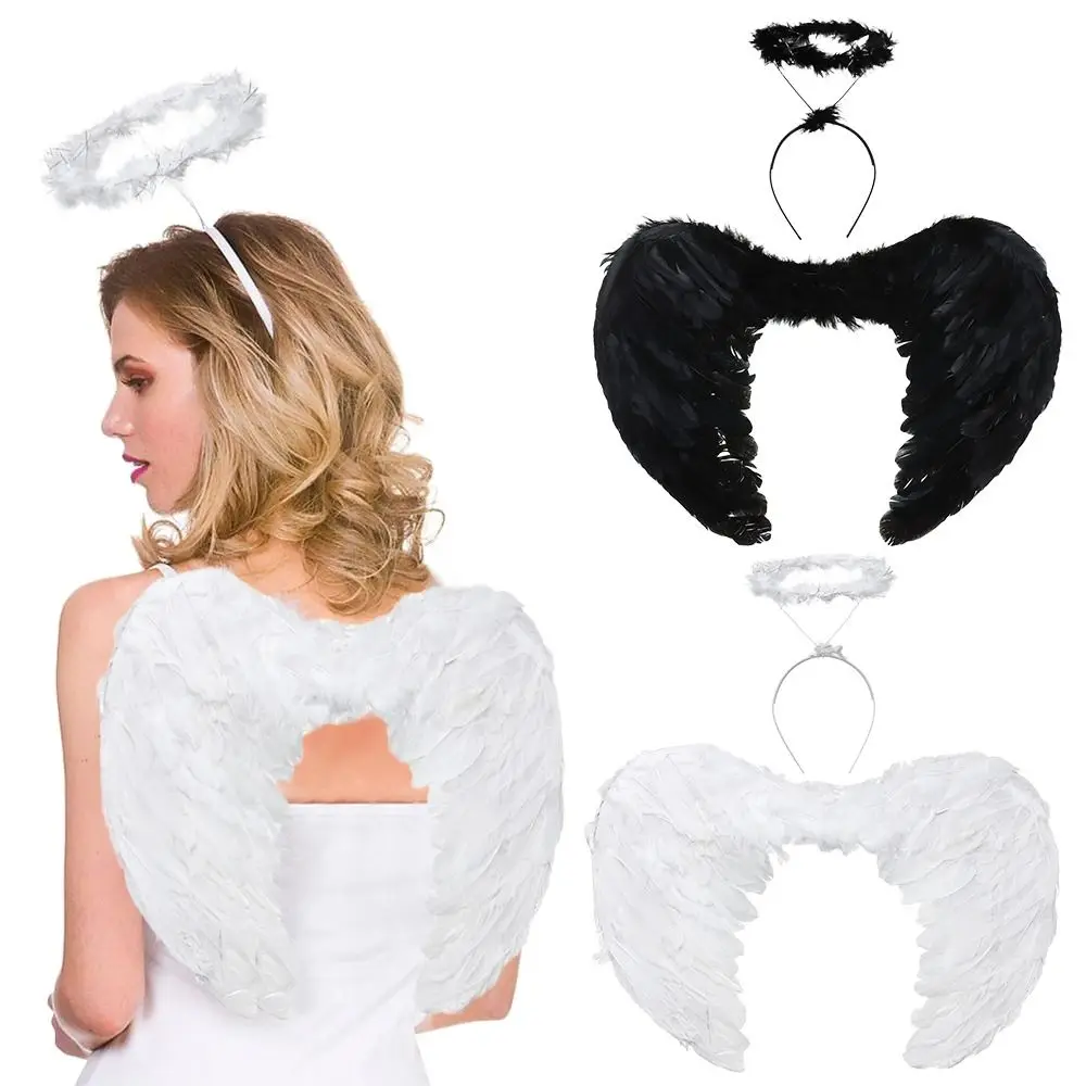 Fashion Feather Feather Wings 55x40CM Wings Angel Wings & Halo Black White Red Pink Halloween Costume Party