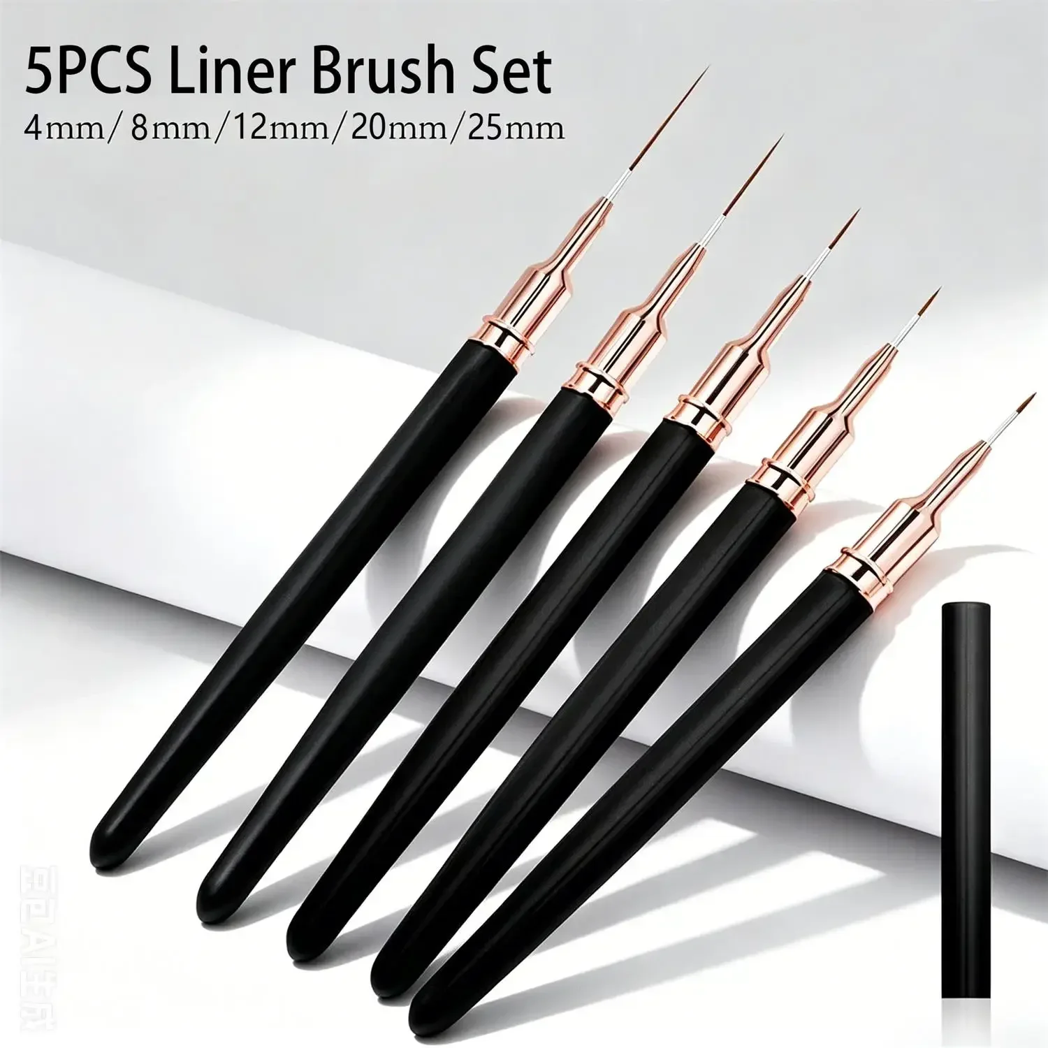 24Pcs Nail Art Kit – Double-Ended Brushes, Liner Brushes, Stand, Palette, Tweezers & Threads – Perfect for Home DIY & Salons