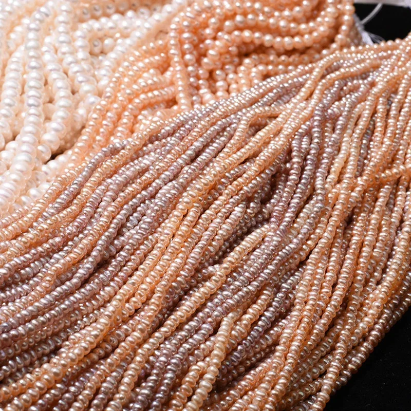 AA ريال لؤلؤ المياه العذبة الطبيعية الخرز زر شكل اللؤلؤ حبة فضفاض Perles DIY بها بنفسك الحرفية سوار قلادة صنع المجوهرات