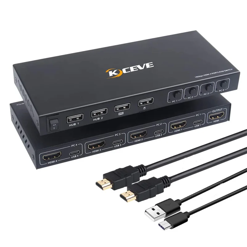 

USB sharing switch Screen Sharing Plug and play Internet Splitter Adapter HDMI-compatible KVM Switch KVM Splitter Extender HUB