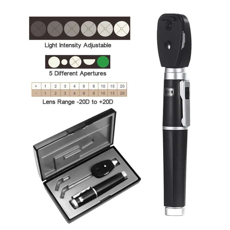 Portable Training Tool Handheld Otoscope Ophthalmoscope LED Otoscopio Direct Eyes Endoscope Examination Set Medical