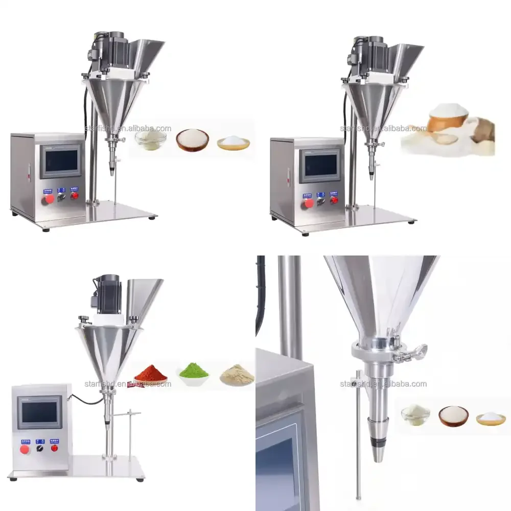 

Hot Sale AUT-3306 Semi-Automatic Powder Filling Machine ±0.2g High Precision for Protein Powder, Spices & Coffee Filling