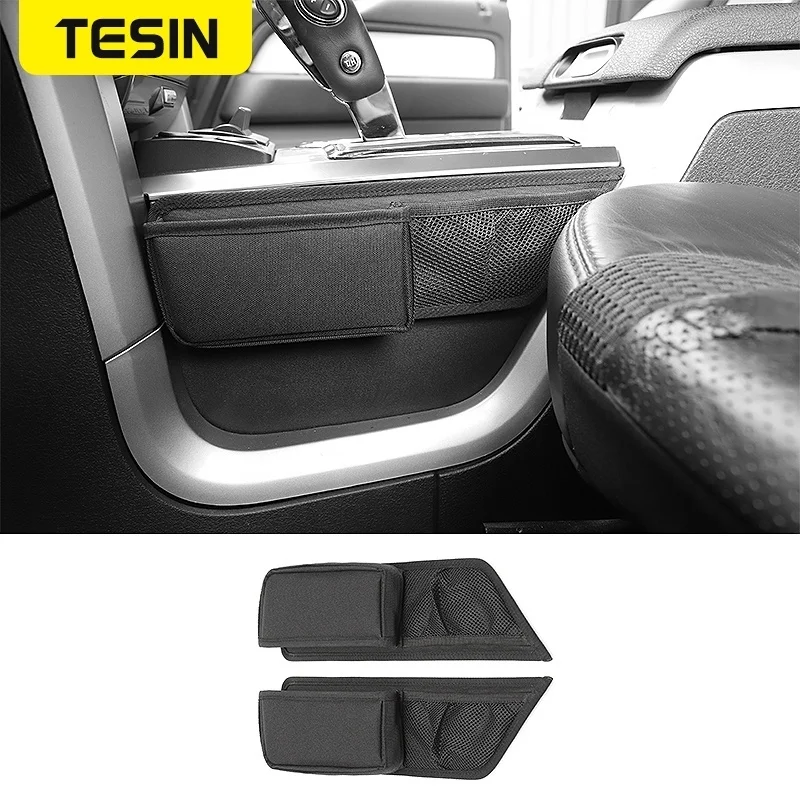 TESIN Stowing Tidying For Ford F150 Raptor Car Gear Shift Storage Bag Organizer Tray Accessories For Ford F150 Raptor 2009-2014