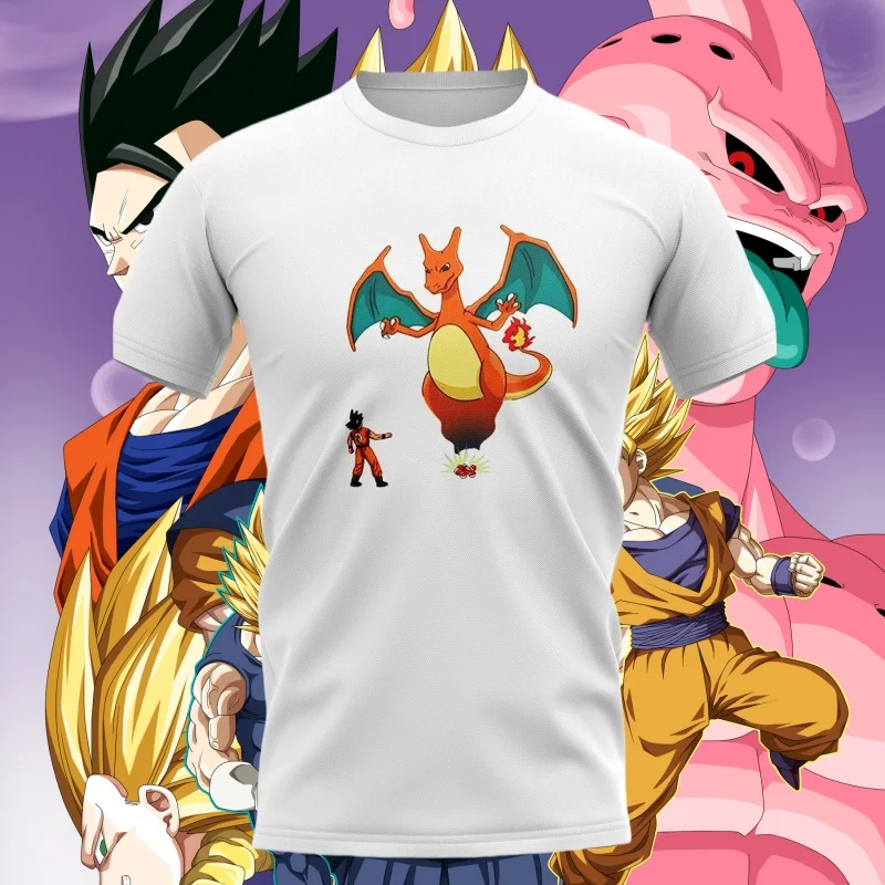 Camisetas de Dragon Ball, camiseta Charizard Summon, camiseta DBZ, camiseta de verano con estampado 3D de Anime, camiseta de manga corta para hombre, Top Y2K