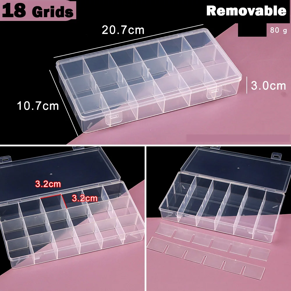 Portable Screw Nails Storage Box Large Jewelry Pencil Box Case Hook Storage Cards Organizer For Earring Nails Part Container