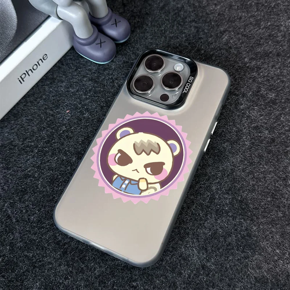 A-AnimalS C-crossing Phone Case IMD Color Silver Shell For IPhone 16 15 14 13 12 11 X XR Pro Max Plus