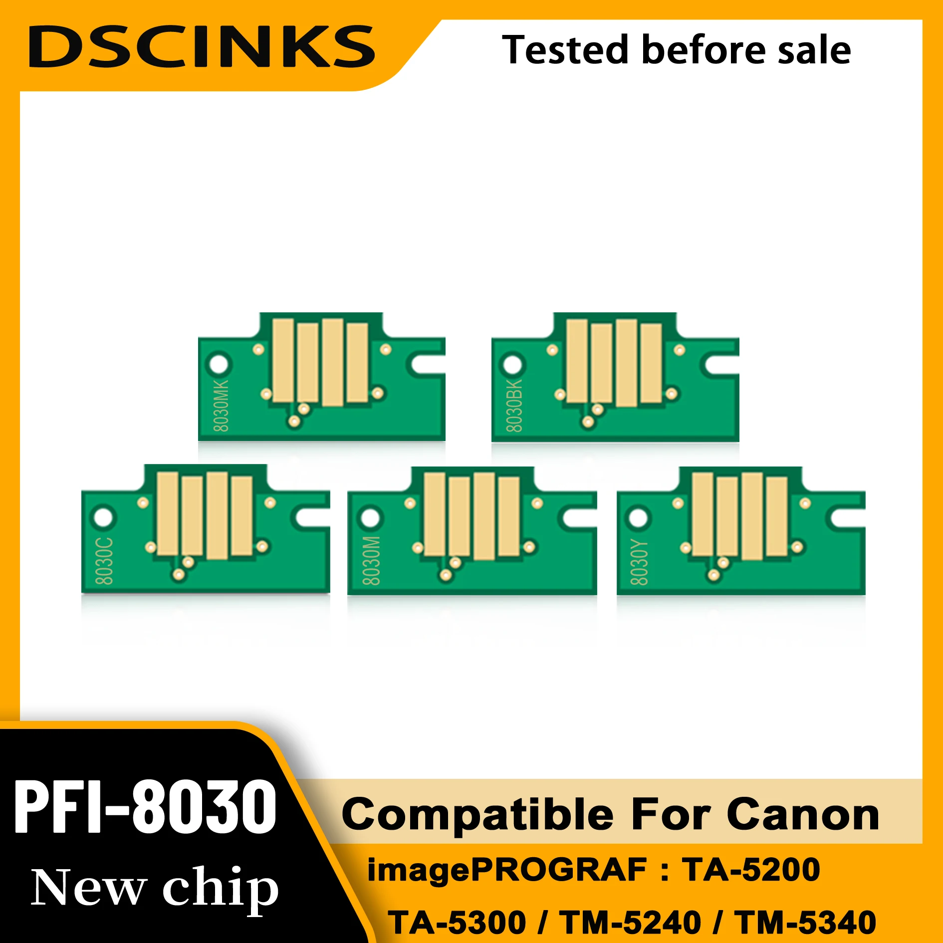 

55ml PFI-8030 ink Cartridge chip for Canon imagePROGRAF TA‑20 TA-30 TA‑5200 TA‑5300 TM‑340 TM‑350 TM‑5240 TM‑5340 printers