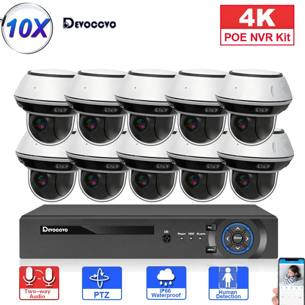 

4K 10X Zoom POE Dome Camera Security System XMEYE 8CH 8MP POE NVR Kit 2 Way Audio CCTV POE IP Dome Camera Video Surveillance Kit