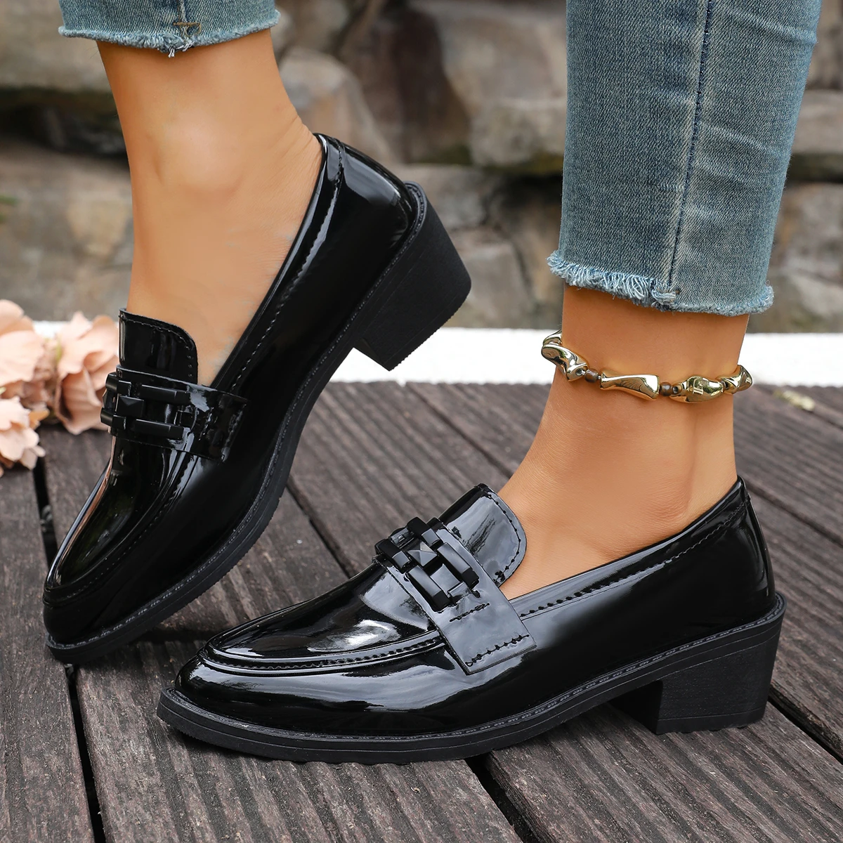 Sepatu Loafer Wanita Slip-On d - Women'S Shoes Loafers Black ulasan dan harga
