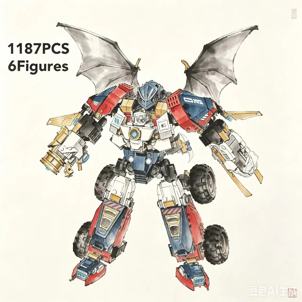 2025 New  Mech High-Tech Mecha 1187pcs Building Blocks Bricks Robots Model Adult Kids Assembled Toys Gifts for view 2
