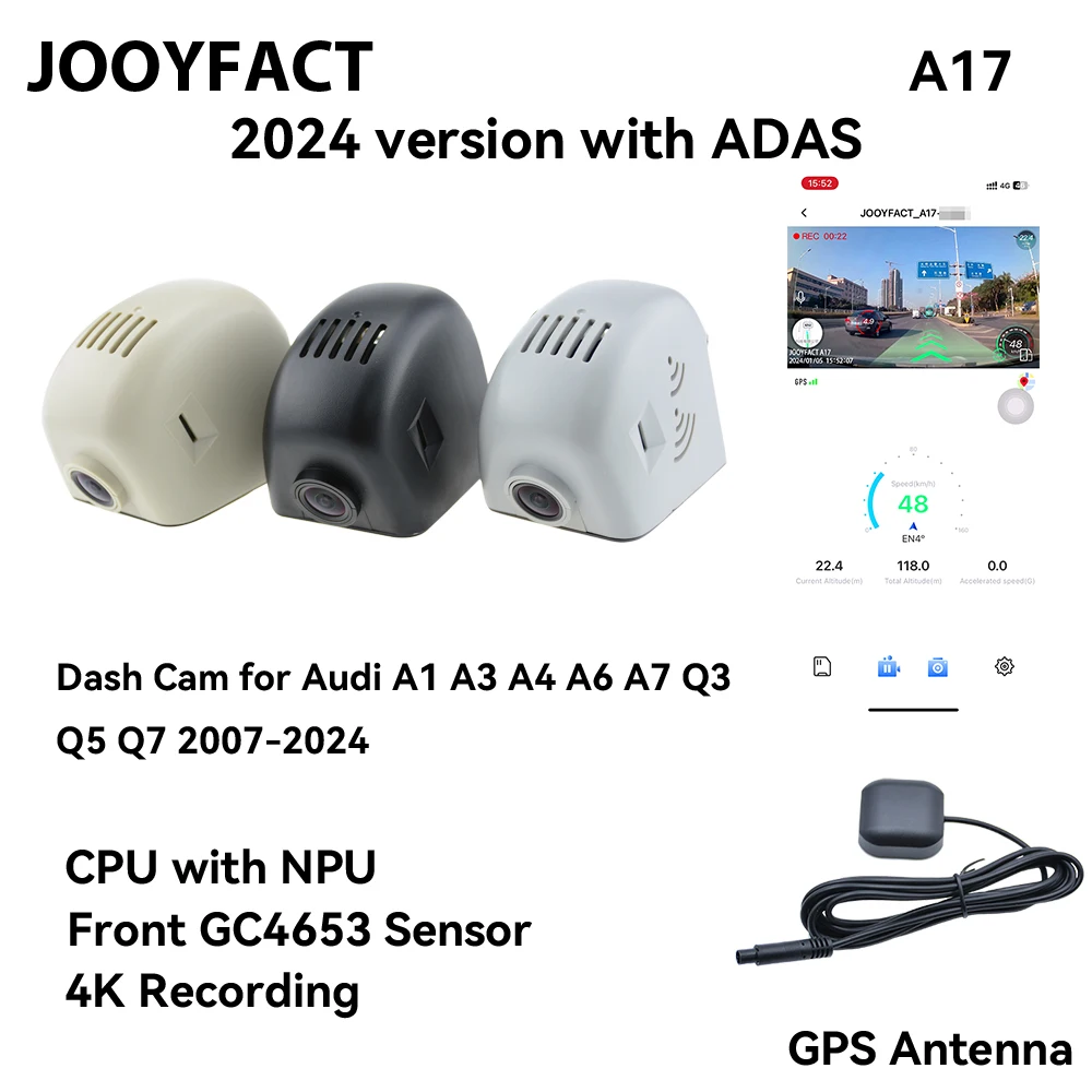 JOOYFACT A7H Car DVR Registrator DashCam Camera Video Recorder 1080P 96672 IMX307 WiFi Fit for Audi Car A1 A3 A4 A5 A6  Q3 Q5 Q7