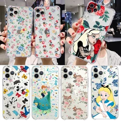 Print Disney Princess for Apple iPhone 15 14 13 12 11 Pro Max X XR XS 8 7 6 5 SE Transparent Silicone Soft Phone Case Coque Capa