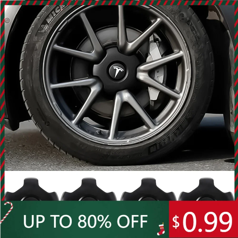 

Car Sticker 4pcs/set Wheel Center Caps Hub Covers For Tesla Model 3 2017-2023 Five Claw Type Athletic Hubcaps Car Decoration Acc