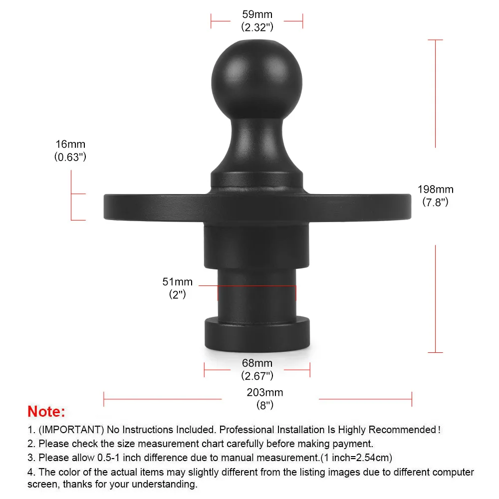 5th Wheel Hitch 2-5/16” 5th Wheel to Gooseneck Adapter 30k lbs. Max Load for gooseneck-type trailers and tractors with 5th wheel