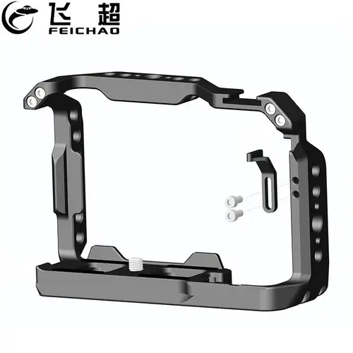 Imagen 2 del producto Jaula de cámara ZV-E10 II con zapata fría, mango de madera, placa L de liberación rápida para Sony ZVE10II, soporte para Fabricación de películas y películas