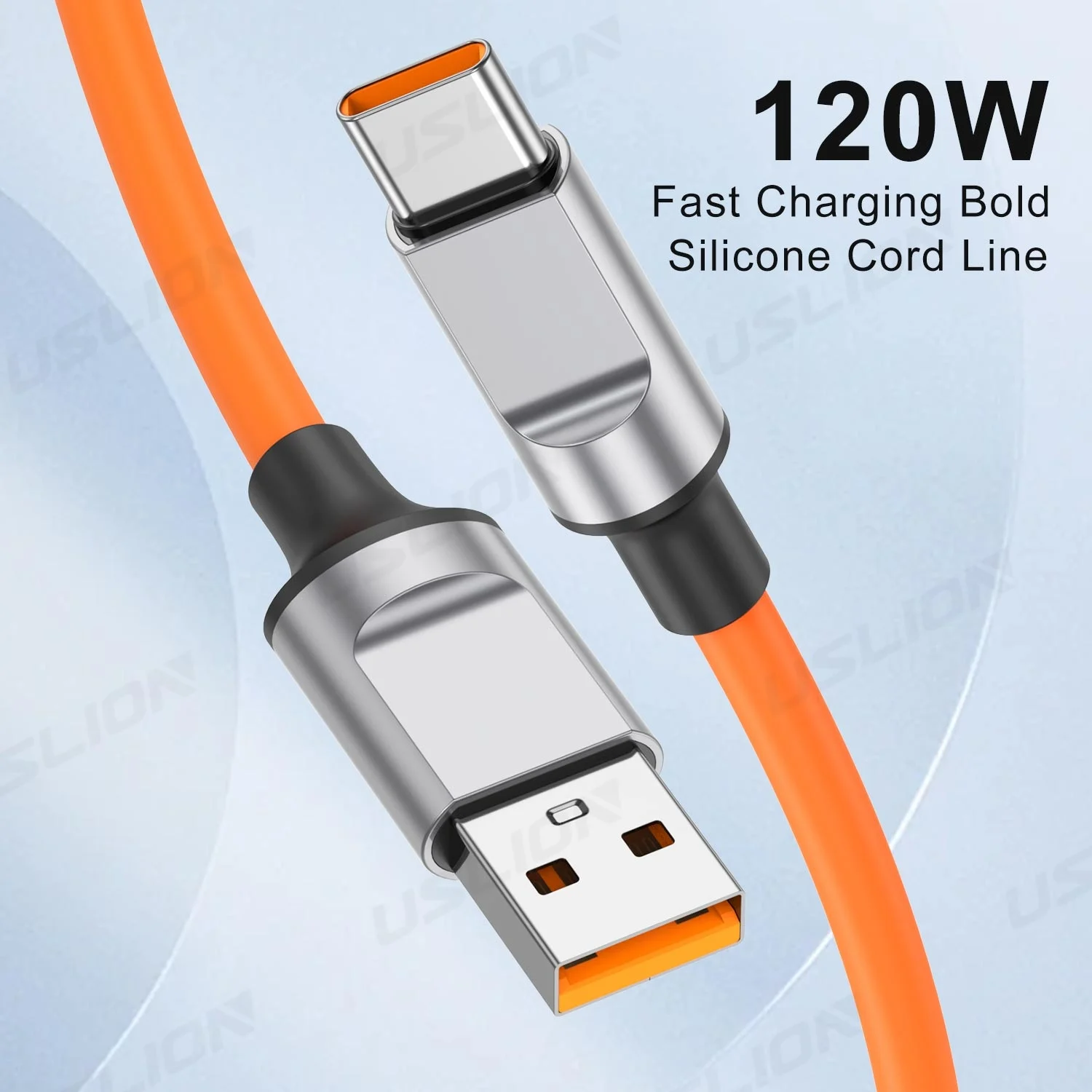 120W Type C Cable Fast Charging Liquid Silicone USB C Phone Data Cord for Huawei P40 P30 Xiaomi 14 Redmi 13 POCO X6 Oneplus 12