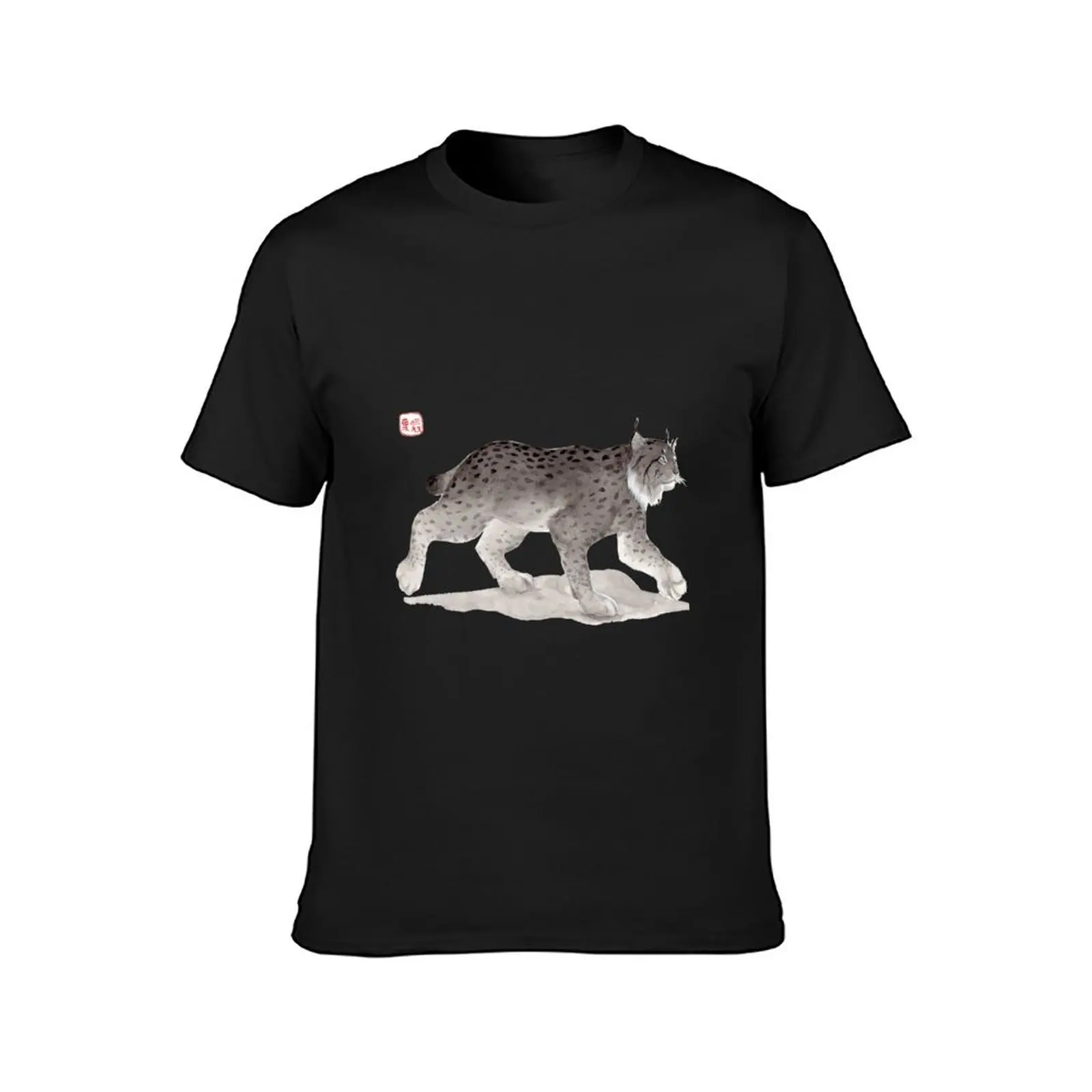 Sumi-e Lynx T-Shirt graphics shirts graphic tees animal prinfor boys aesthetic clothes men graphic t shirts