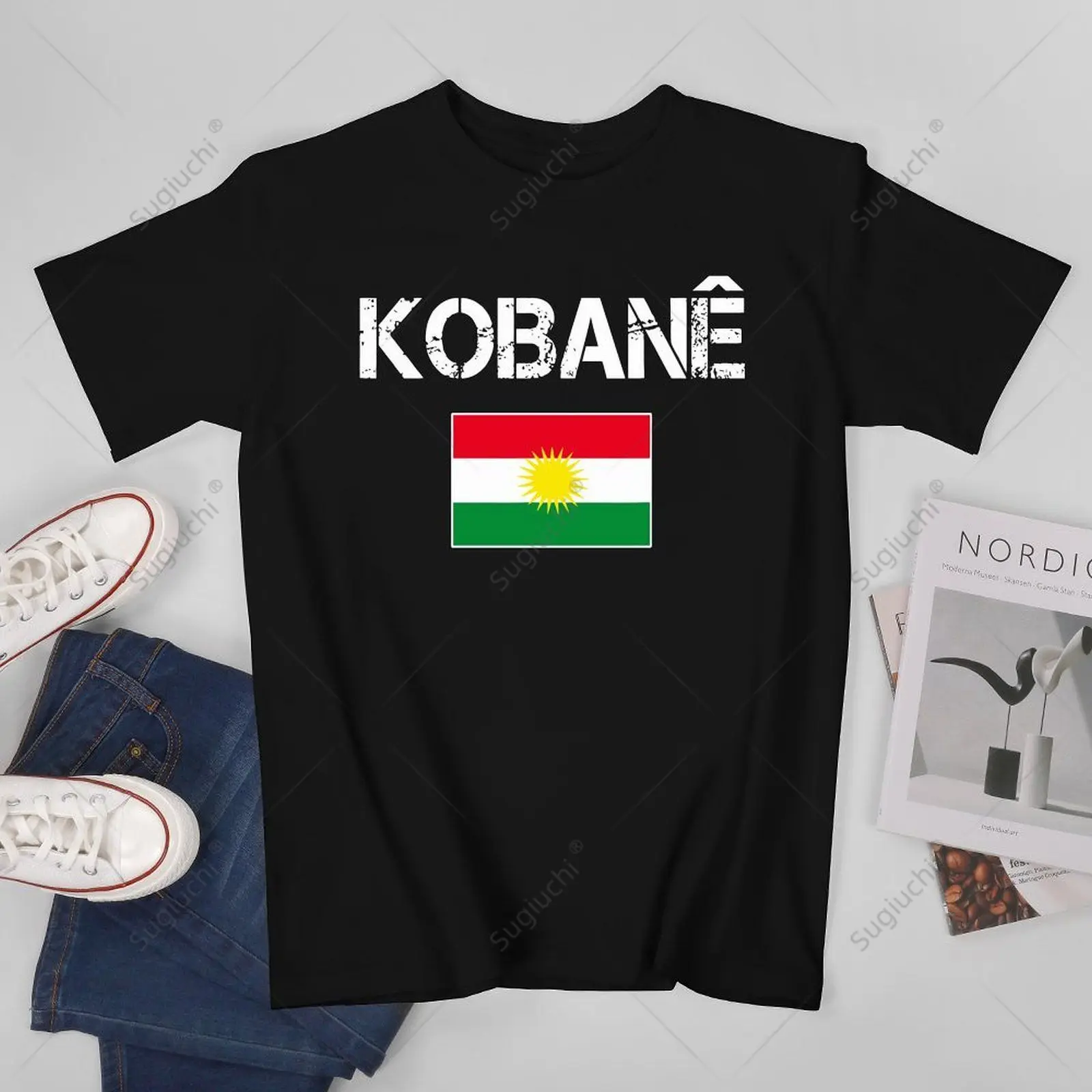 Unisex Men Kobani Kobane Kurdish Kurd Symbol Kurdistan Flag Tshirt Tees T Shirts Women Boys 100% Cotton T-Shirt