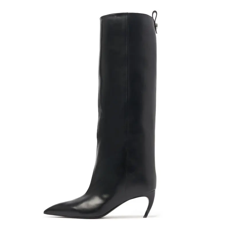 Bottines aiguilles à bout pointu pour femmes, avec matériau en simili cuir de qualité supérieure, semelle intérieure rembourrée douce, chaussures d'hiver tendance