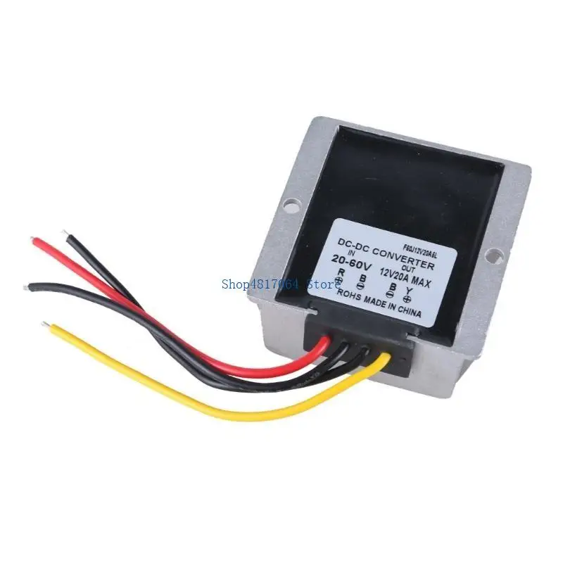 T3LB Efficient DC20V-60V to 12V20A Step-Down Converter Waterproof Power Regulator for Trucks and Solar System