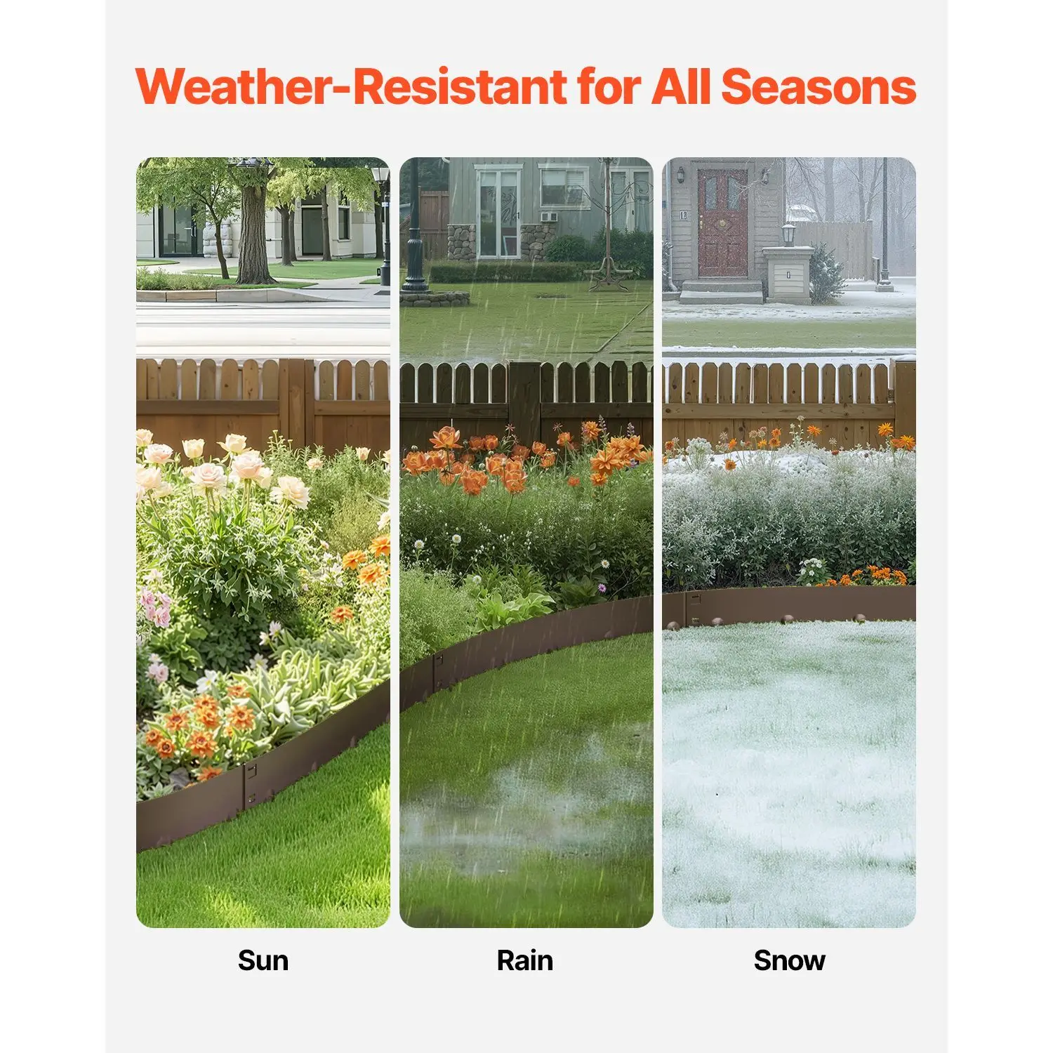Steel Landscape Edging, 5 Packs 39 x 4 in Rust-Resistant Metal Landscape Edging, Bendable Garden Edging Border, Heavy Duty Lawn Edging, Easy-to-Install, Flower Bed Yard Pathway Divider Brown