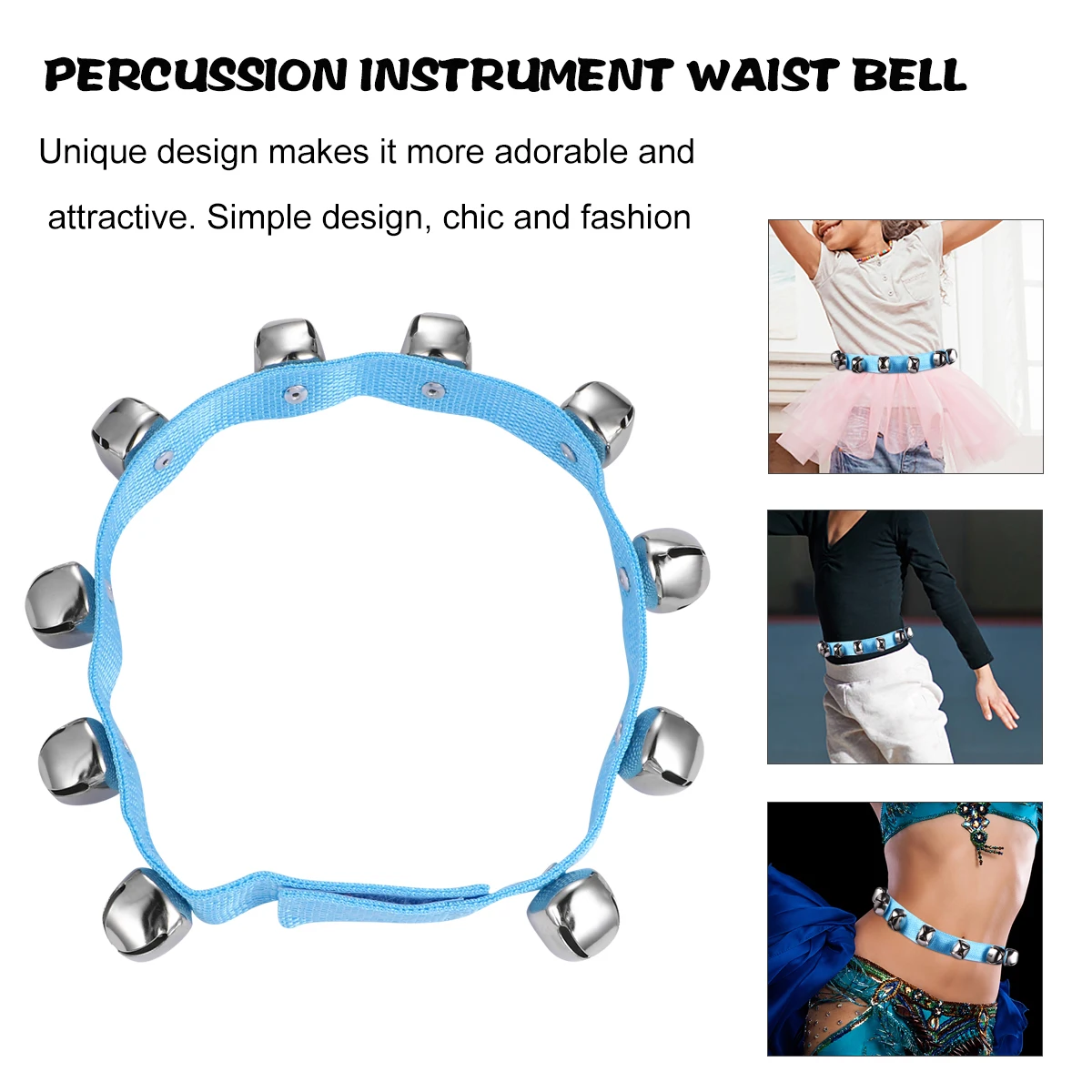 

1pc Tape Waist Bell Smooth Long Lasting Dance Percussion Instrument For Early Education Wrist Bell Baby