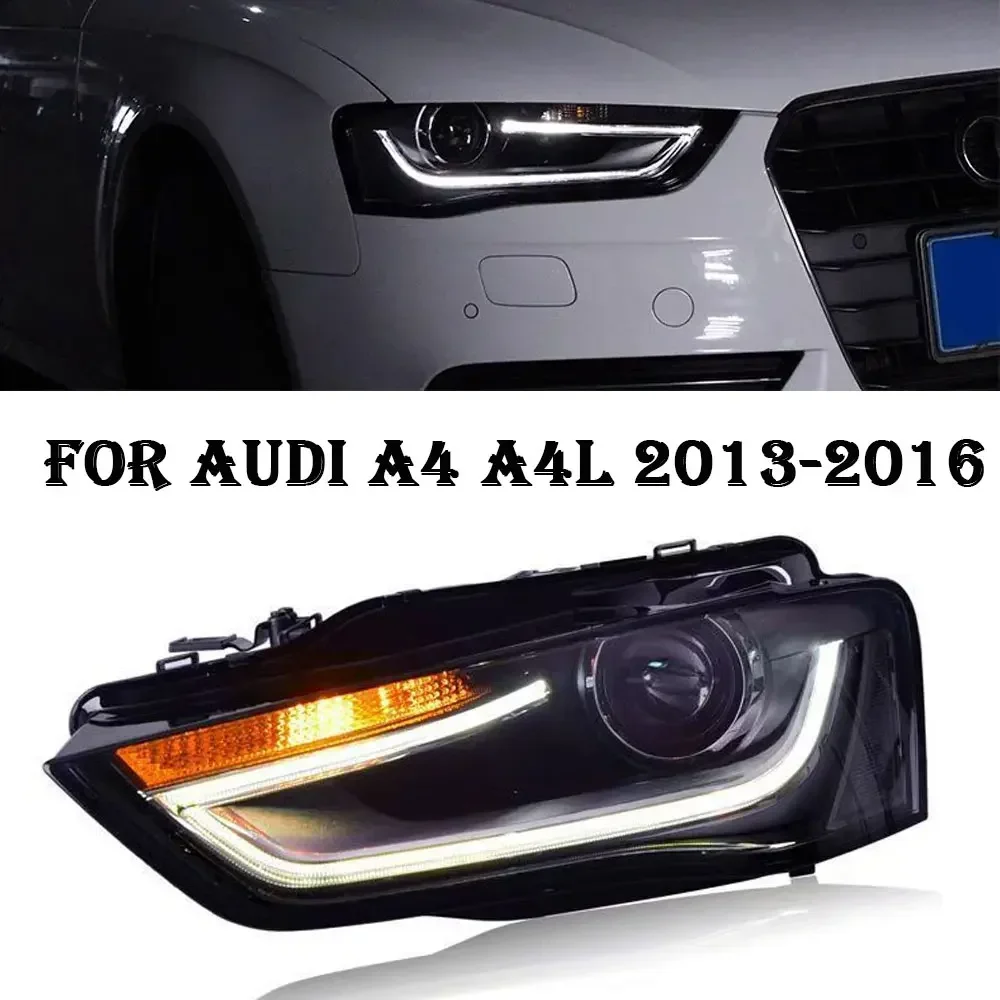 

2 шт. фары для Audi A4 2013 2014 2015 2016 передние светодиодные DRL Hella ксеноновые линзы S4 A4L фары в сборе автомобильные аксессуары