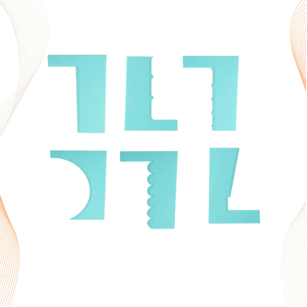 

6 Pcs Cake Scraper Shaping Tool Plastic Sawtooth Cream Smoothing Spatula Baking Utensils Cake Making Accessories