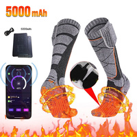 5000mah Battery Electric Heated Socks Winter Warm Outdoor Sports Rechargeable Thermal Socks Foot Men Women SKi Socks