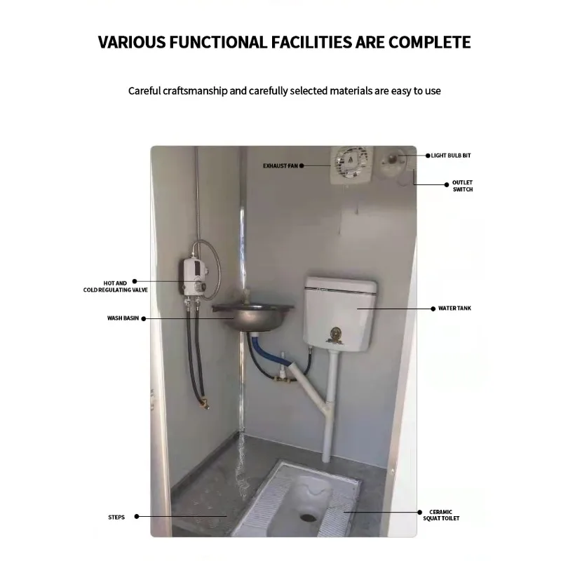 Durable Eco-Friendly Modern Design Easy Installation Portable Toilet