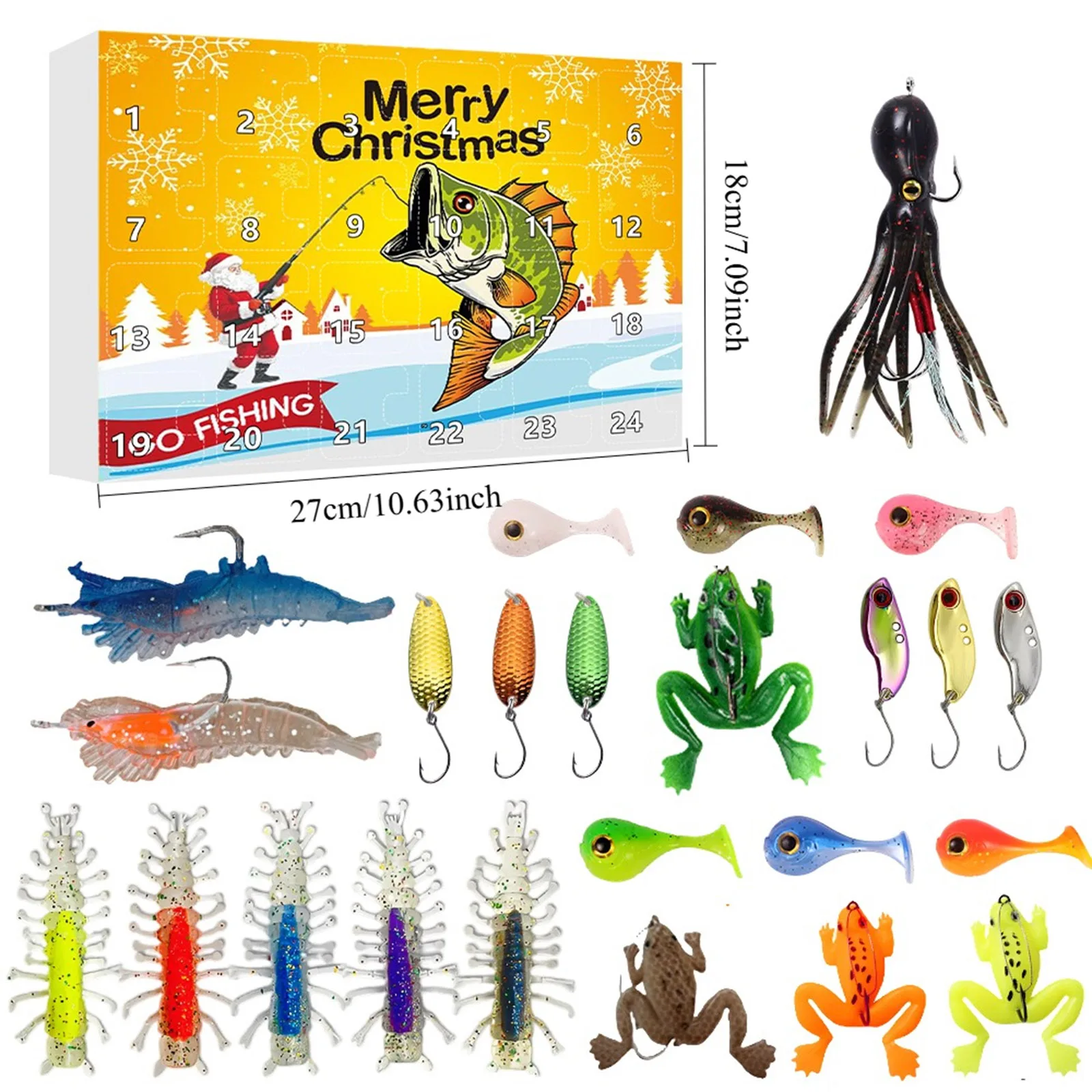 ตัวตั้งเวลาแบบมีไฟ 2025 ปฏิทินนับถอยหลังสำหรับตกปลา ปฏิทินนับถอยหลังคริสต์มาส พร้อมจี้ 24 ชิ้น นาฬิกาจับเวลาสำหรับครัวสำหรับผู้สูงอายุ แบบใช้มือ