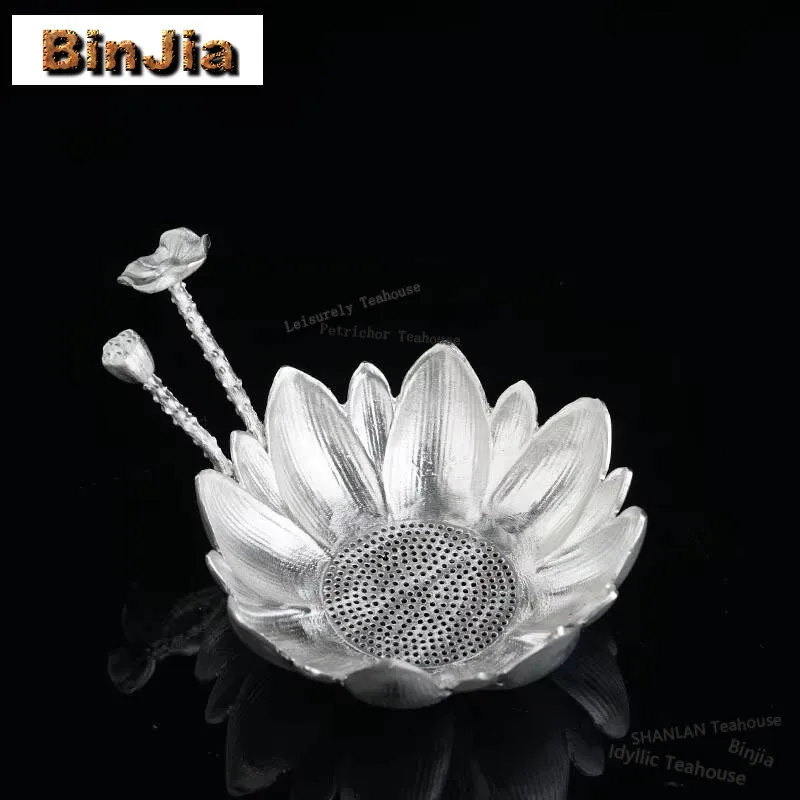 

Ситечко для чая ручной работы из чистого олова, молоток с узором, заварочный фильтр для чая, держатель, креативное ситечко для листьев, аксессуары для чайного набора