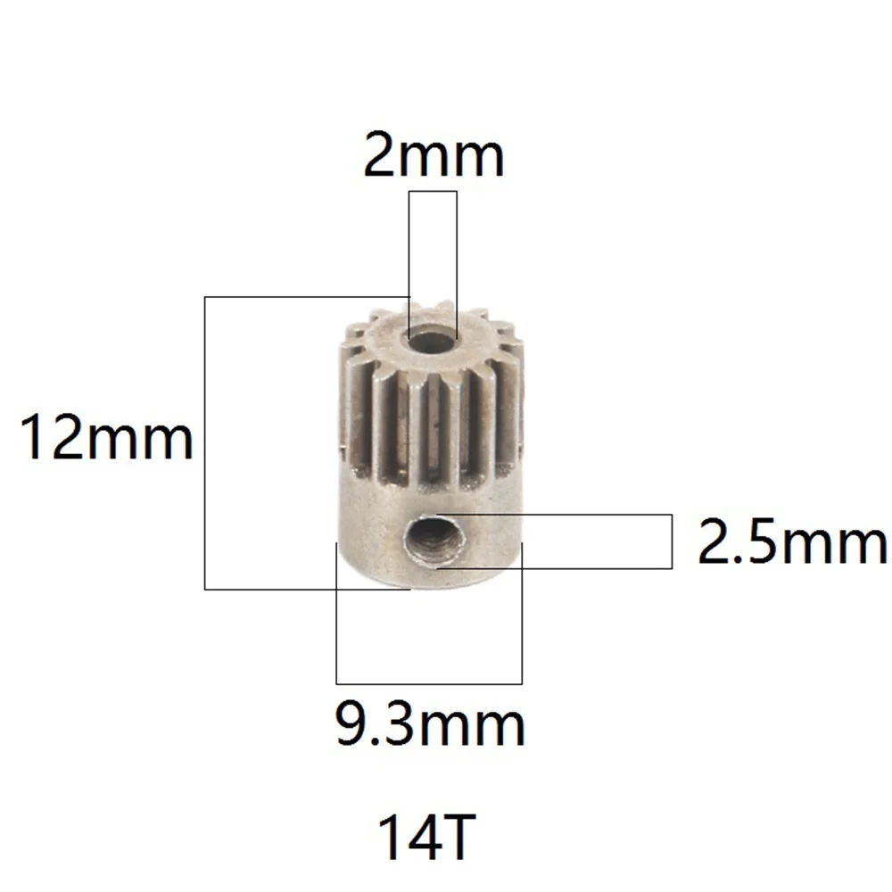 Engranaje de Motor de Metal 14T para MN86S MN86 MN86KS MN86K MN G500 1/12 RC, piezas de actualización de coche, accesorios