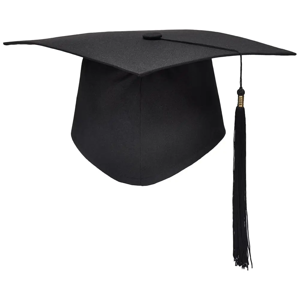 Black Adult Bachelor Caps Graduation Hat for Student 2023 Congratulation Graduation Party Decorations