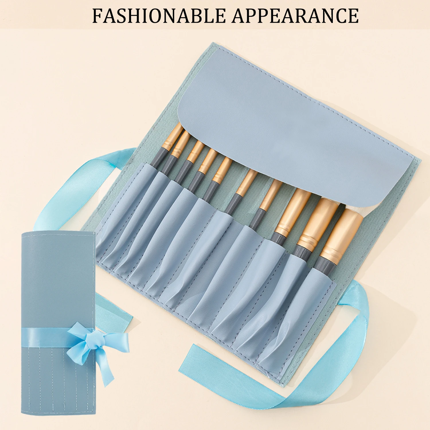 10 zestawów pędzli kosmetycznych Blue Bridge Zestaw super miękkich pędzli Pędzel dla nowicjuszy Podkład sypki puder Pędzel do cieni do powiek