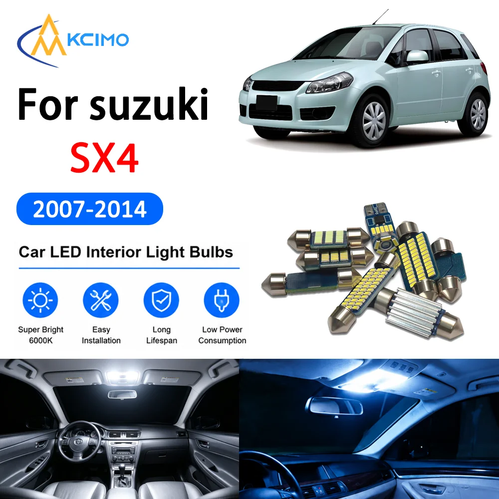 KCIMO Complete LED Interior Dome Light Kit For suzuki SX4 2007-2014 Door Courtesy Bulb Canbus Interior Safer Two Colors Lights