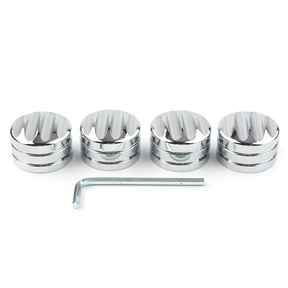 Chrome Motorcycle Head Bolt Nut Cover Cap For Harley Twin Cam 1999-Later & Evo 1985-99 CNC Aluminum 4pcs