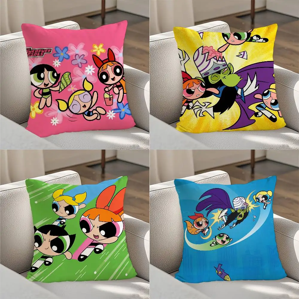 

P-Powerpuff G-Girls наволочка роскошная двусторонняя для автомобильных подушек 45x45 Чехлы для подушек для дома и украшения наволочка для дивана