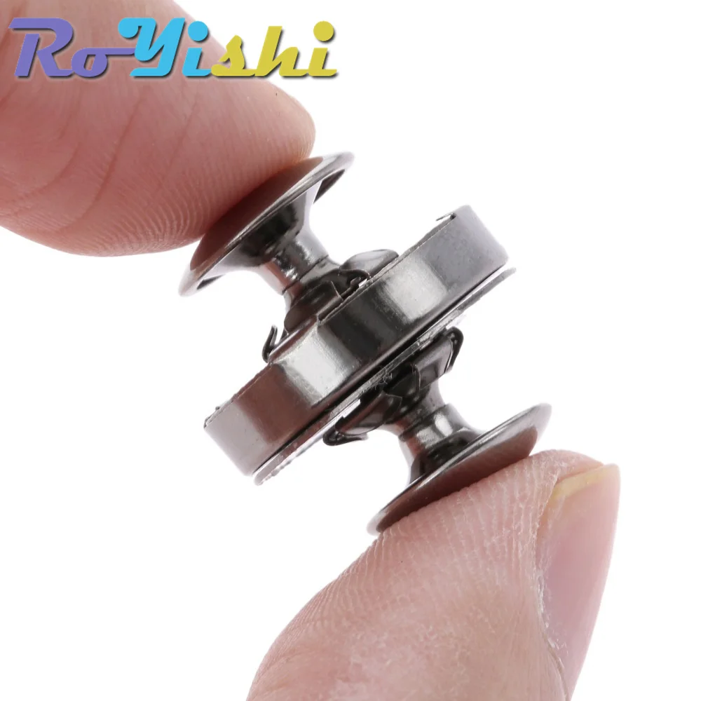 10 Sets Metal Double Rivet Magnetic Clasps Buttons Fastener Bag Press Buckle Purses Handbag Clothes DIY 14/18mm