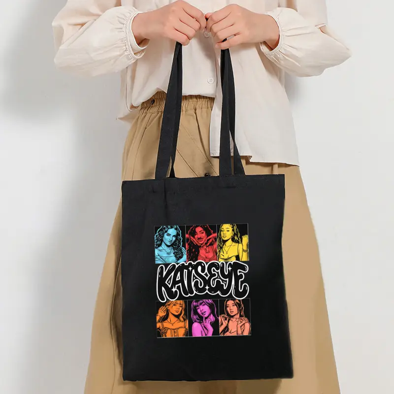 Katseye World Tour Women Large Capacity Tote Bag Multi Functional School or Commuting Bags Fashion Shopping Bags Kpop Fan Gifts