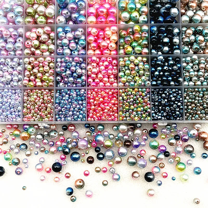 NEW 4/6/8/10mm Round Acrylic Pearl Beads Loose Spacer Beads for Jewelry Making DIY Necklace Bracelet Accessories