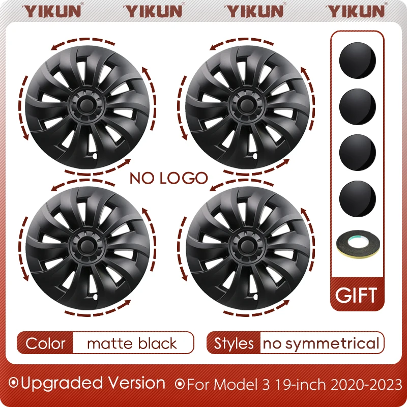 Yikun 4 Stuks Wieldop Voor Tesla Model 3 19 Inch Auto Prestaties Vervanging Naafdop Velg Cover Wieldop volledige Cover 2021 2022 2023