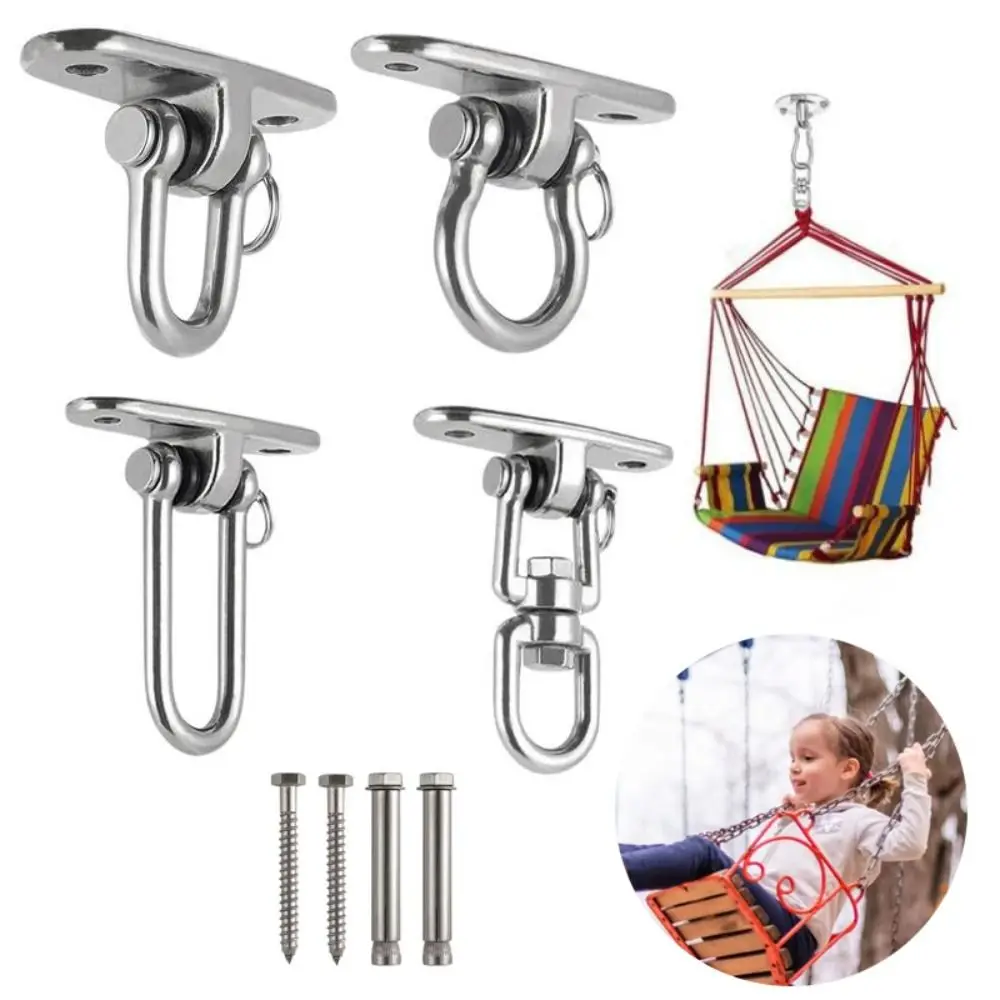 360 Rotating Swing Hangers Set Hanging Brackets 304 Stainless Steel Hammock Chair Hooks Ceiling Wall Mount Heavy Duty