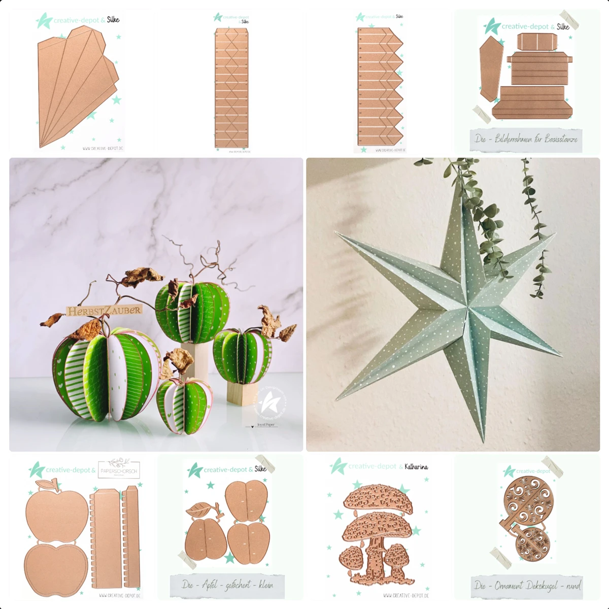 

Apfelbox Paper Bag Picture Frame Folding Star Chirstmas Plissee Stern Cutting Dies for New 2025 Scrapbooking Craft Supplies