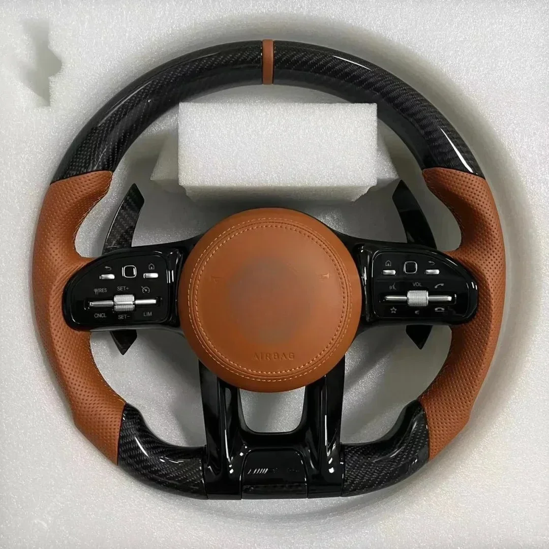 Car Leather Steering Wheel Cover Accessories Custom Glossy Carbon Fibre Leather Car Steering Wheel Cover Non Actual Price