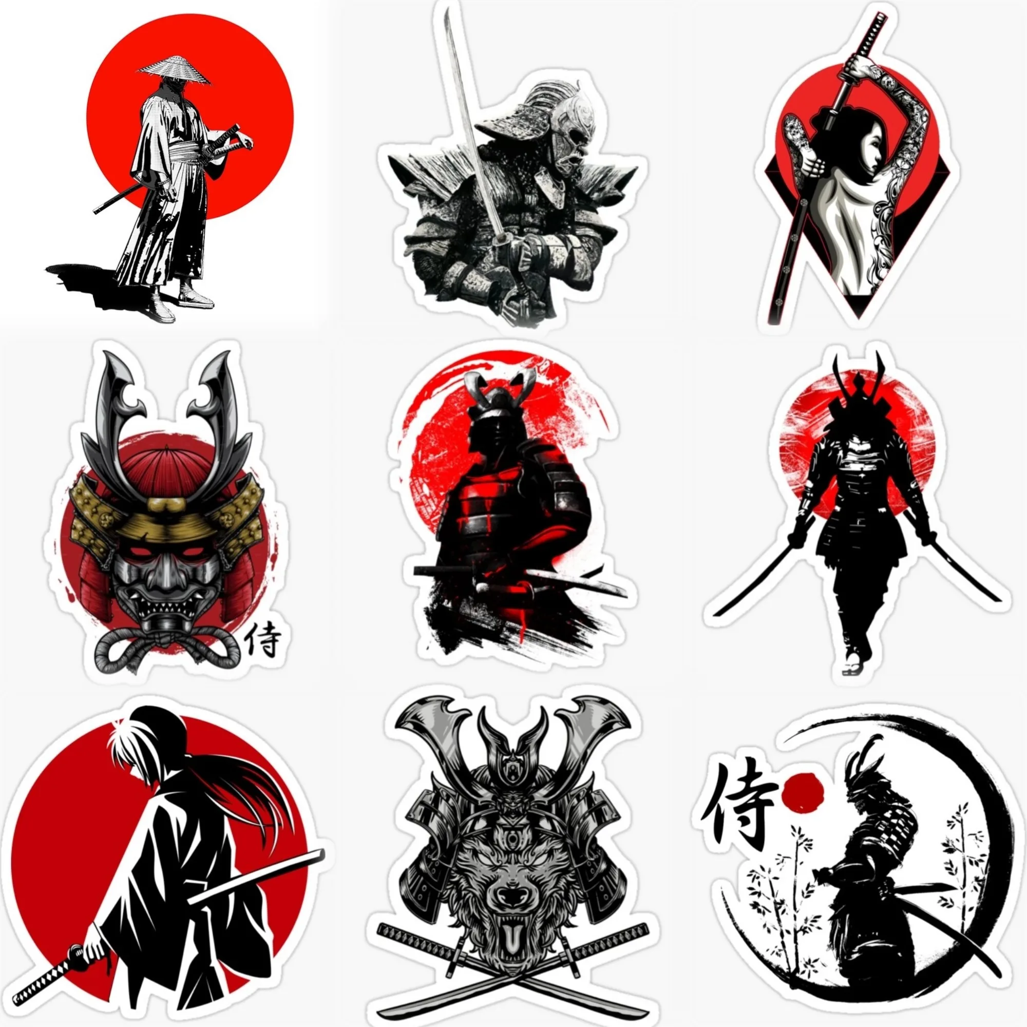 

Samurai Ninja Ghost Warrior Creative PVC Sticker for Decorate Car Bicycle Truck Motorcycle Window Wall Fridge Decal Accessorie