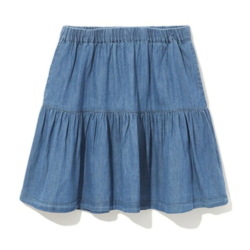 Fashion sweet College Denim ruffled skirt comfortable brand sexy girl mini jeans skirts sexy cotton vintage skirts 5XL 6XL 7XL