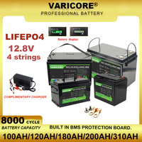 VariCore 12V 310Ah 200Ah 180ah 120Ah 340Ah battery LiFePO4 phosphate for 4S 12.8V RV Motorcycle Car motor batteries modification